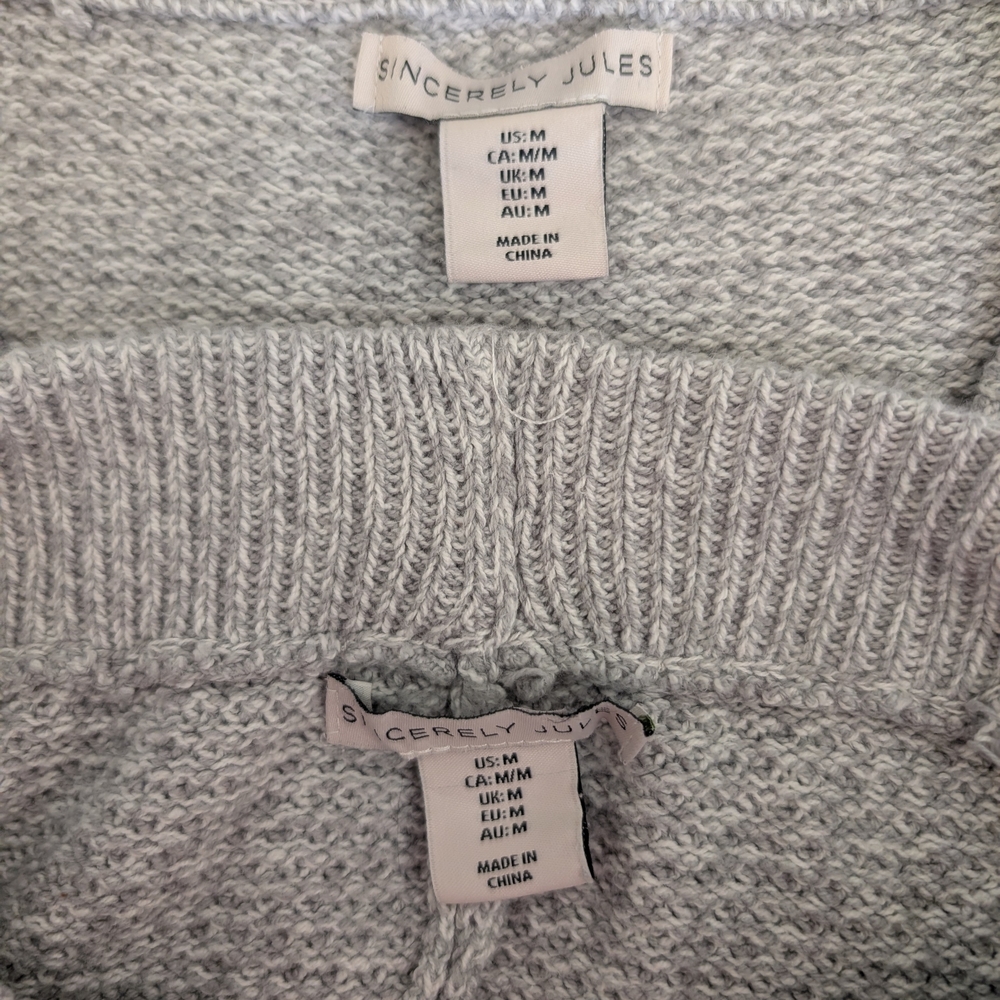 Sincerely Jules Womens Medium Gray Cardigan Pants Set Loungewear Cozy Travel - Picture 6 of 7